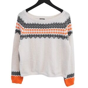 Flamingals Fair Isle Sweater Womens Size S Knit Pullover Nordic Cabincore Ski